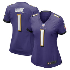 Nike Number 1 Bride Baltimore Ravens Women's Game Jersey Purple