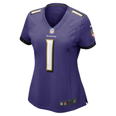 Nike Number 1 Bride Baltimore Ravens Women's Game Jersey Purple