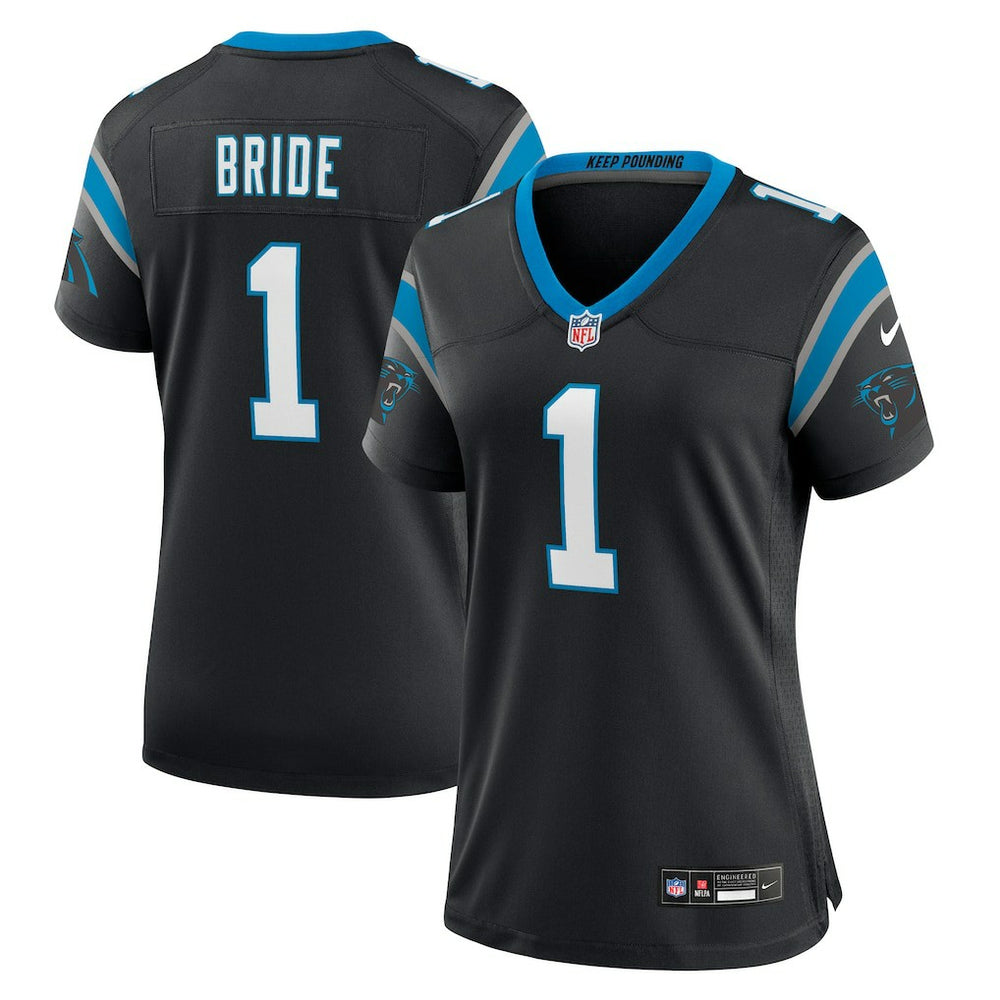Nike Number 1 Bride Carolina Panthers Women's Game Jersey Black