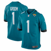 Nike Number 1 Groom Jacksonville Jaguars Game Jersey Teal
