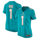 Nike Number 1 Bride Miami Dolphins Women's Game Jersey Aqua
