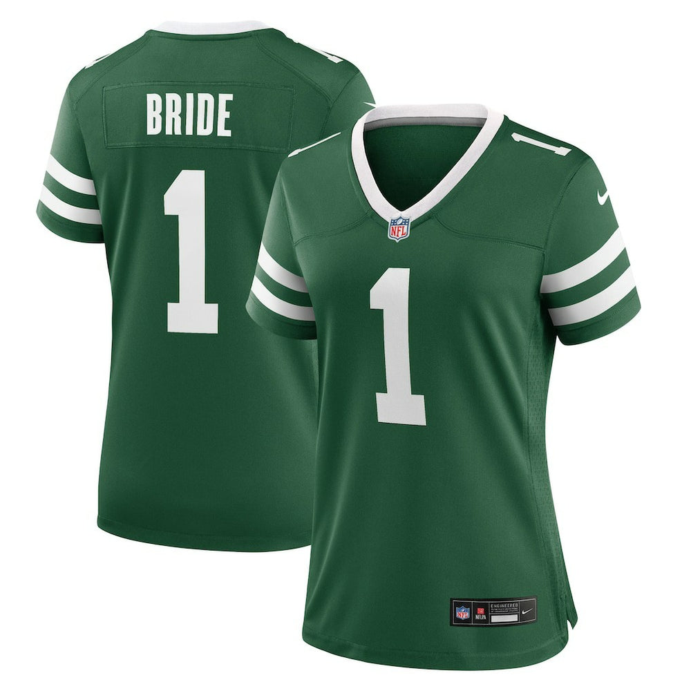 Nike Number 1 Bride New York Jets Women's Game Jersey Legacy Green