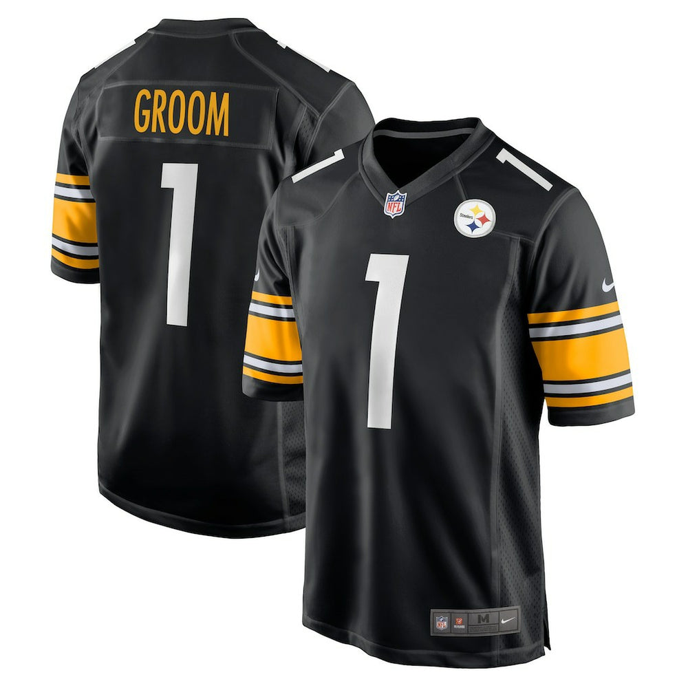 Nike Number 1 Groom Pittsburgh Steelers Game Jersey Black