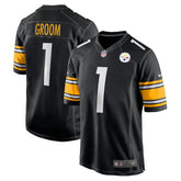 Nike Number 1 Groom Pittsburgh Steelers Game Jersey Black