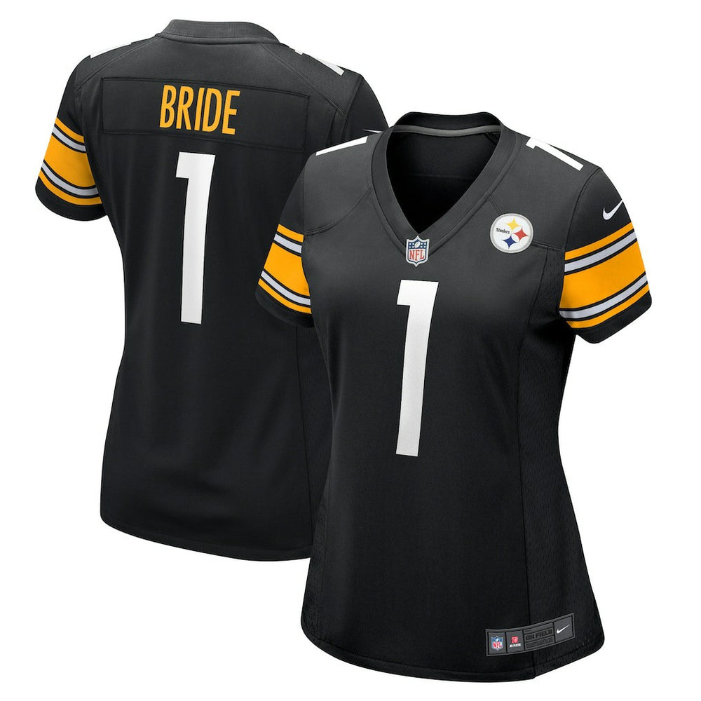 Nike Number 1 Bride Pittsburgh Steelers Women's Game Jersey Black