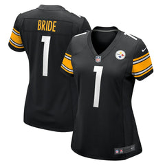 Nike Number 1 Bride Pittsburgh Steelers Women's Game Jersey Black