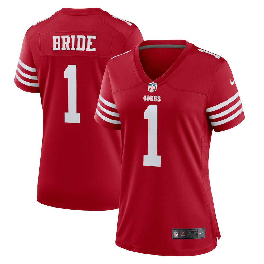 Nike Number 1 Bride San Francisco 49ers Women's Game Jersey Scarlet