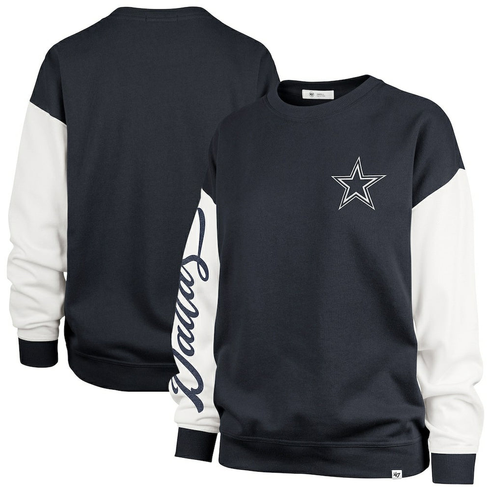47 brand Dallas Cowboys '47 Women's Double Header Rise Andie Pullover Sweatshirt Blue