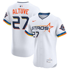 Jose Altuve Houston Astros Nike 2025 City Connect Elite Player Jersey - White - Nike Online