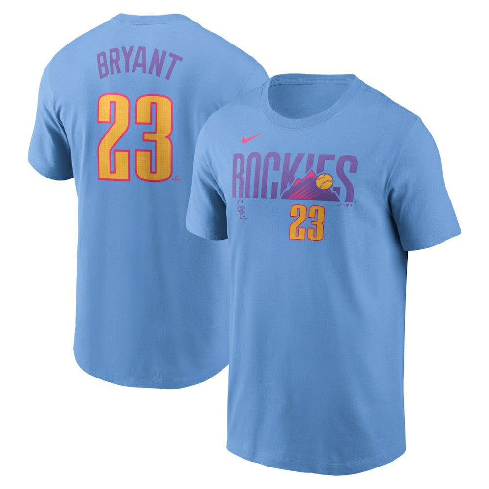 Kris Bryant Colorado Rockies Nike 2025 City Connect Fuse Name & Number T-Shirt - Light Blue - Nike Discount