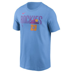 Kris Bryant Colorado Rockies Nike 2025 City Connect Fuse Name & Number T-Shirt - Light Blue - Nike Discount