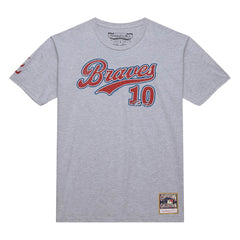 Chipper Jones Atlanta Braves Mitchell & Ness Cooperstown Collection Player T-Shirt - Heather Gray - Mitchell & Ness Online