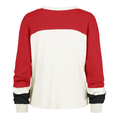 47 brand San Francisco 49ers '47 Women's Plus Size Double Header Curve Toni Long Sleeve T-Shirt Cream/Scarlet