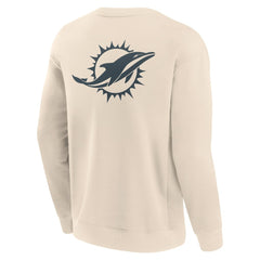Fanatics Miami Dolphins Elements Future Ground Lettering Pullover Sweatshirt Cream