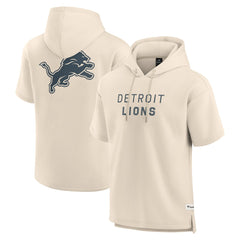 Fanatics Detroit Lions Elements Future Ground Lettering Short Sleeve Pullover Hoodie Cream