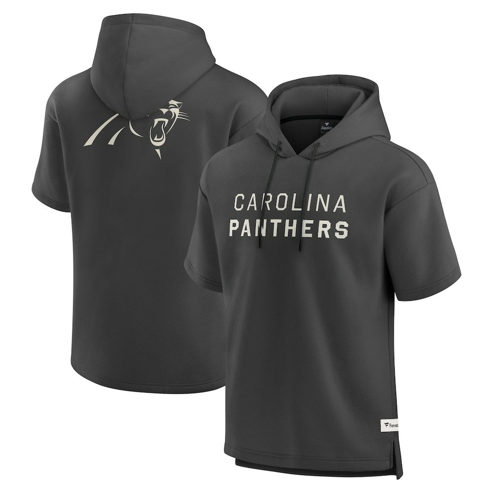 Fanatics Carolina Panthers Elements Future Ground Lettering Short Sleeve Pullover Hoodie Charcoal