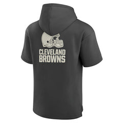 Fanatics Cleveland Browns Elements Future Ground Lettering Short Sleeve Pullover Hoodie Charcoal