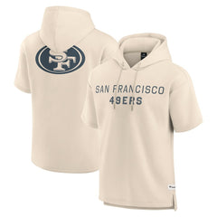 Fanatics San Francisco 49ers Elements Future Ground Lettering Short Sleeve Pullover Hoodie Cream