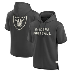 Fanatics Las Vegas Raiders Elements Future Ground Lettering Short Sleeve Pullover Hoodie Charcoal