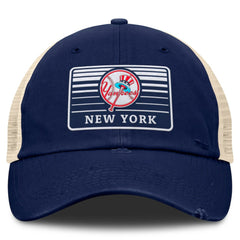 New York Yankees Fanatics Cooperstown Collection Eastbound Mesh Adjustable Hat - Navy/Natural - Fanatics Lifestyle