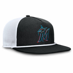 Miami Marlins Fanatics Clubhouse Change Up Snapback Hat - Black/White - Fanatics on Sale