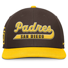 San Diego Padres Nike Pro Performance Snapback Hat - Brown/Gold - Nike Discount