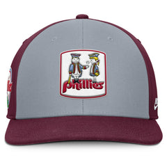 Philadelphia Phillies Nike Pro Performance Snapback Hat - Gray/Burgundy - Nike Discount