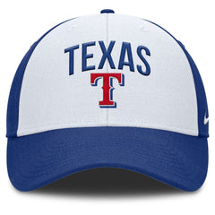 Texas Rangers Nike Club Performance Adjustable Hat - White/Royal - Nike Discount