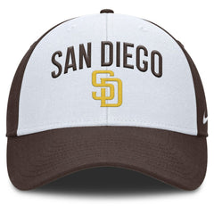 San Diego Padres Nike Club Performance Adjustable Hat - White/Brown - Nike Discount