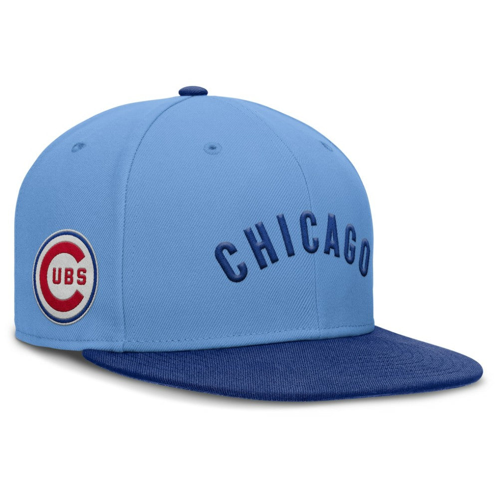 Chicago Cubs Nike Cooperstown Two-Tone Dri-FIT Round Bill True Fitted Hat - Light Blue - Nike Discount