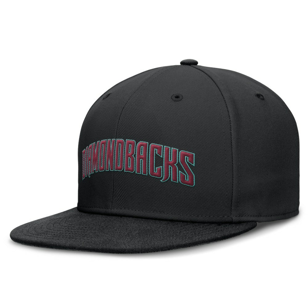 Arizona Diamondbacks Nike Wordmark Dri-FIT Round Bill True Fitted Hat - Black - Nike Sale