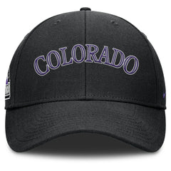 Colorado Rockies Nike Rise Gaberdine Adjustable Hat - Black - Nike on Sale
