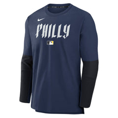 Philadelphia Phillies Nike 2025 City Connect Authentic Collection Player Dri-FIT Lightweight Pullover - Navy - Nike on Sale