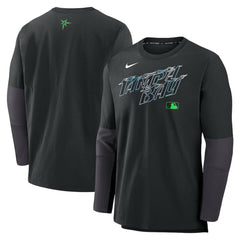 Tampa Bay Rays Nike 2025 City Connect Authentic Collection Player Dri-FIT Lightweight Pullover - Black - Nike on Sale