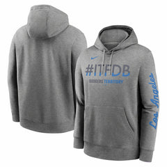 Los Angeles Dodgers Nike City Connect Club Hoodie - Heather Charcoal - Nike Lifestyle