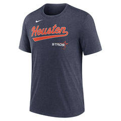 Houston Astros Nike City Connect Script Tri-Blend T-Shirt - Heather Navy - Nike Online