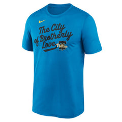 Philadelphia Phillies Nike City Connect Team Phrase Script Legend Performance T-Shirt - Blue - Nike Discount