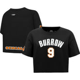 Joe Burrow Cincinnati Bengals Pro Standard Women's Player Name & Number Cropped Boxy T-Shirt Black