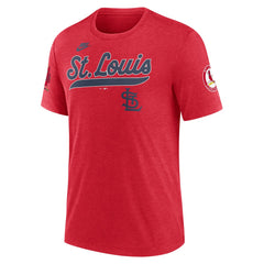 St. Louis Cardinals Nike Cooperstown Collection Eras Tri-Blend T-Shirt - Heather Red - Nike Lifestyle