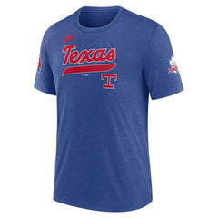 Texas Rangers Nike Cooperstown Collection Eras Tri-Blend T-Shirt - Heather Royal - Nike Discount