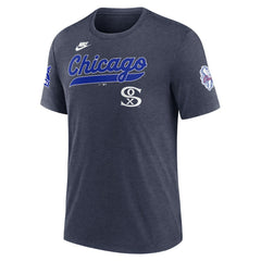 Chicago White Sox Nike Cooperstown Collection Eras Tri-Blend T-Shirt - Heather Navy - Nike Online