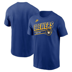 Milwaukee Brewers Nike Cooperstown Collection Retro T-Shirt - Royal - Nike Lifestyle