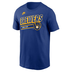 Milwaukee Brewers Nike Cooperstown Collection Retro T-Shirt - Royal - Nike Lifestyle