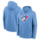 Toronto Blue Jays Nike Cooperstown Collection Logo Club Hoodie - Powder Blue - Nike Sale