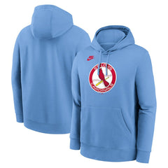 St. Louis Cardinals Nike Cooperstown Collection Logo Club Hoodie - Light Blue - Nike Online