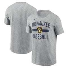Milwaukee Brewers Nike Arched T-Shirt - Heather Gray - Nike on Sale