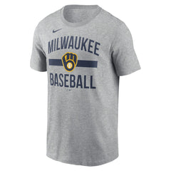 Milwaukee Brewers Nike Arched T-Shirt - Heather Gray - Nike on Sale