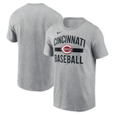 Cincinnati Reds Nike Arched T-Shirt - Heather Gray - Nike Online