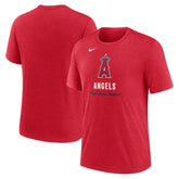 Los Angeles Angels Nike Logo Tri-Blend T-Shirt - Heather Red - Nike Lifestyle