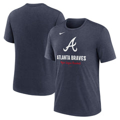 Atlanta Braves Nike Logo Tri-Blend T-Shirt - Heather Navy - Nike on Sale